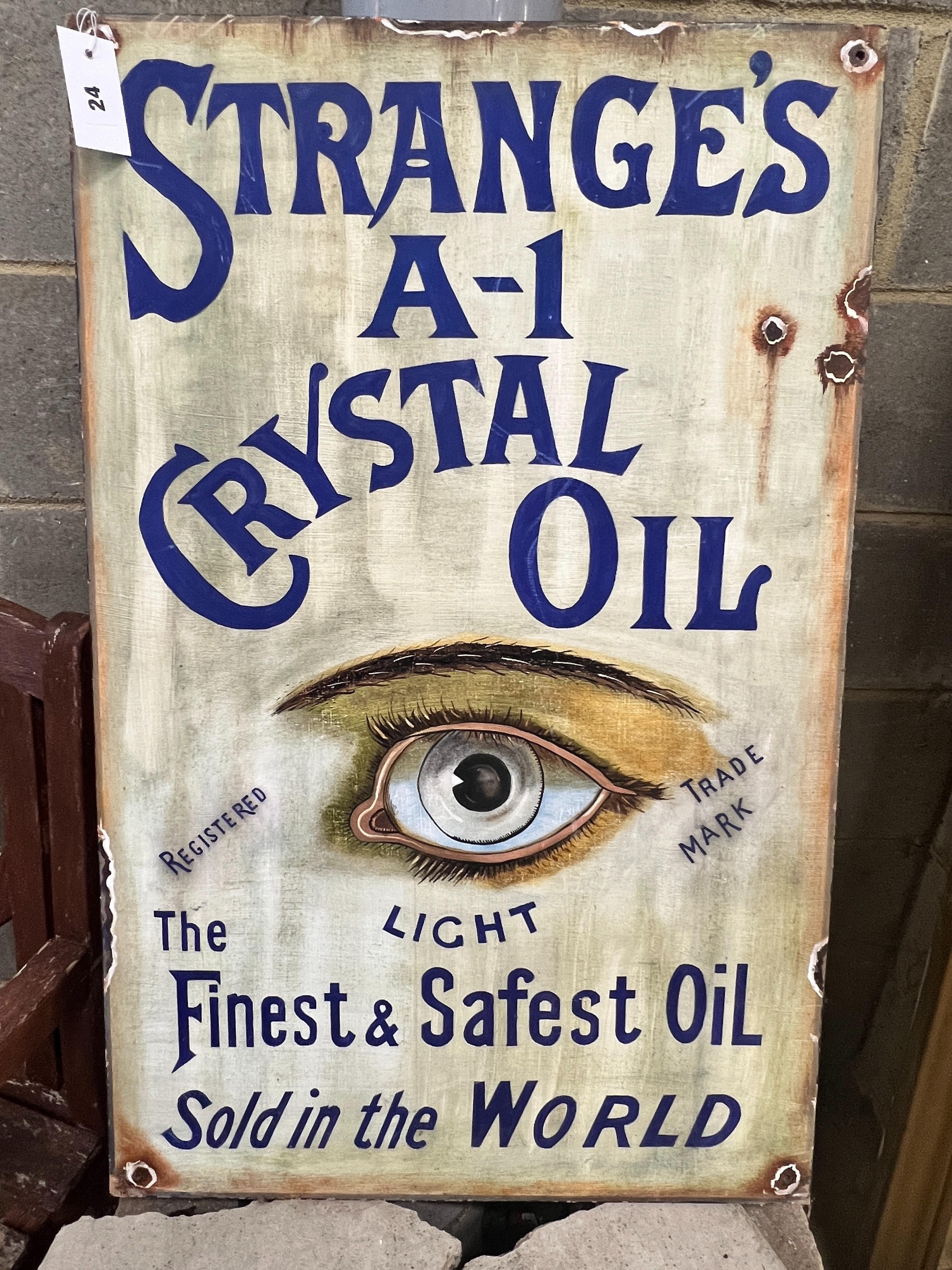 A 'Vegan Joe' oil on board Strange's A/1 crystal oil, width 54cm, height 84cm